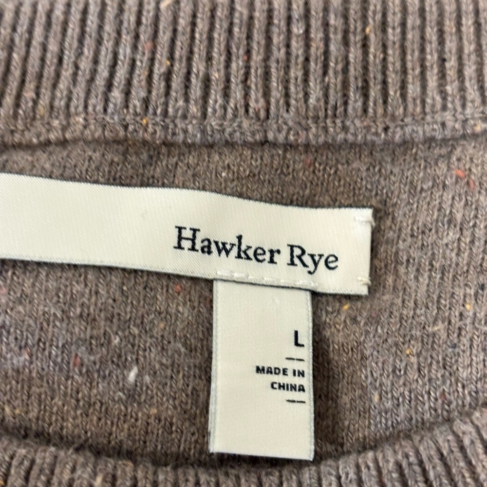 Brown Crewneck Sweater with Ribbed Neckline - Picture 2 of 9